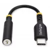 StarTech.com USBCAUDIO2 USB-C į 3,5 mm TRRS ausinių ir laisvų rankų įrangos garso keitiklis, 32 bitų DAC, suderinamas su Thunderbolt, 12,7 cm, juodas
