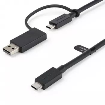 StarTech.com 1 m USB-C laidas su USB-A adapteriu - Hibridinis 2-in-1 USB-C laidas su USB-A - USB-C į USB-C (10 Gbps / 100 W PD), USB-A į USB-C (5 Gbps) - Idealiai tinka hibridinei stotelėms