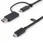 StarTech.com 1 m USB-C laidas su USB-A adapteriu - Hibridinis 2-in-1 USB-C laidas su USB-A - USB-C į USB-C (10 Gbps / 100 W PD), USB-A į USB-C (5 Gbps) - Idealiai tinka hibridinei stotelėms