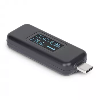 StarTech.com USB-C galios testeris, skaitmeninis multimetras, dvipusis įtampos ir srovės matuoklis, iki 240W PD EPR, nešiojamas USB-C kabelio ir prievado galios matuoklis