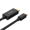 Vaizdo kabelio adapteris Unitek Mini DisplayPort į HDMI 2 m, HDMI 1.4, 4K@30Hz, HDCP 2.2, auksuoti kontaktai, juodas
