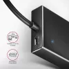 Axagon HUE-F7C 7 prievadų USB 3.2 Gen 1 aliuminio plokščias šakotuvas su įkrovimu, 7x USB-A, 30 cm USB-C kabelis, išorinio maitinimo jungtis, juodos spalvos