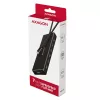 Axagon HUE-F7C 7 prievadų USB 3.2 Gen 1 aliuminio plokščias šakotuvas su įkrovimu, 7x USB-A, 30 cm USB-C kabelis, išorinio maitinimo jungtis, juodos spalvos