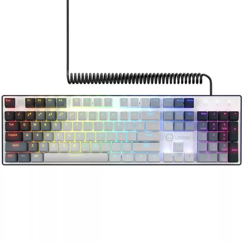 LORGAR Azar 514 White – mechaninė klaviatūra su RGB apšvietimu, ENG išdėstymas