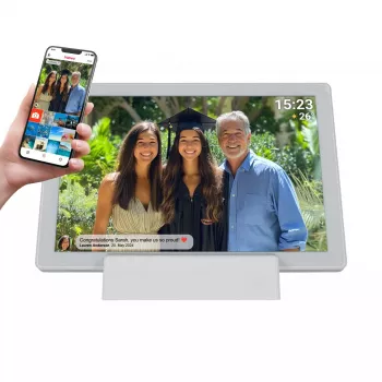 Skaitmeninis nuotraukų rėmelis Denver PFF-1070W 10,1 colių IPS HD jutiklinis, 16 GB, balta