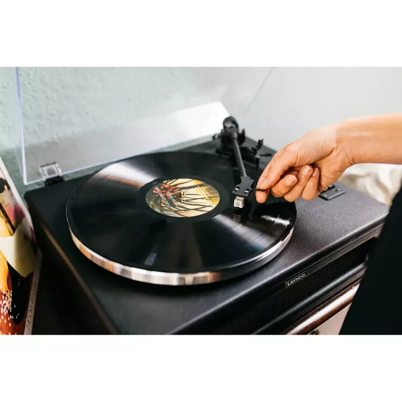 Pavarų diržu varomas vinilo grotuvas Lenco LS-430BK juodas 40W Bluetooth