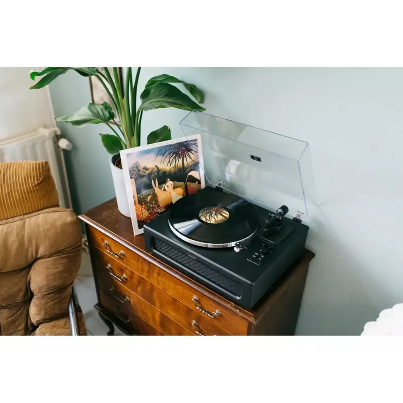 Pavarų diržu varomas vinilo grotuvas Lenco LS-430BK juodas 40W Bluetooth