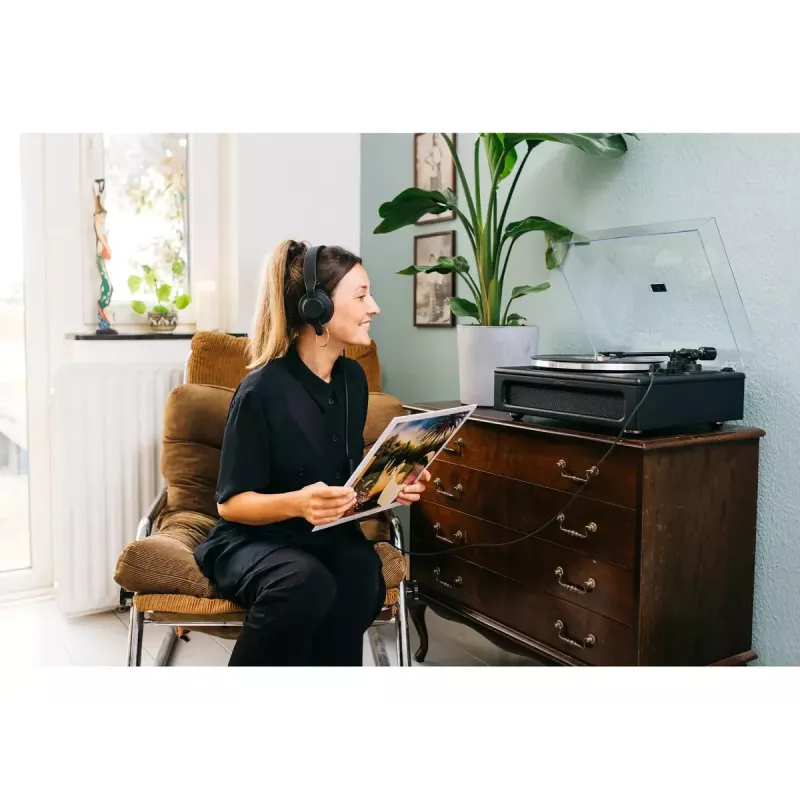 Pavarų diržu varomas vinilo grotuvas Lenco LS-430BK juodas 40W Bluetooth