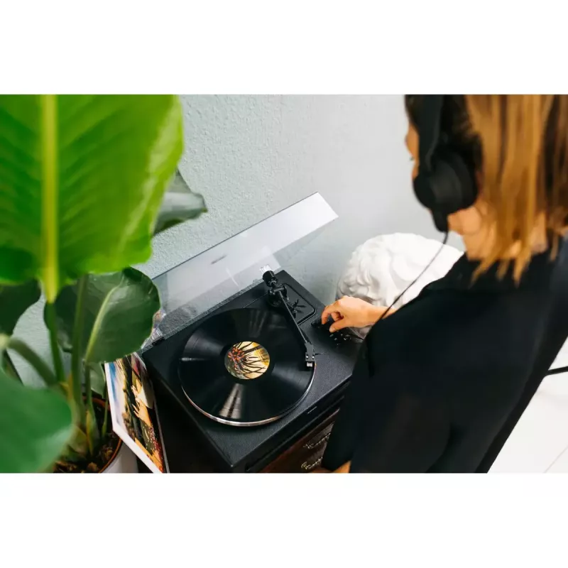 Pavarų diržu varomas vinilo grotuvas Lenco LS-430BK juodas 40W Bluetooth