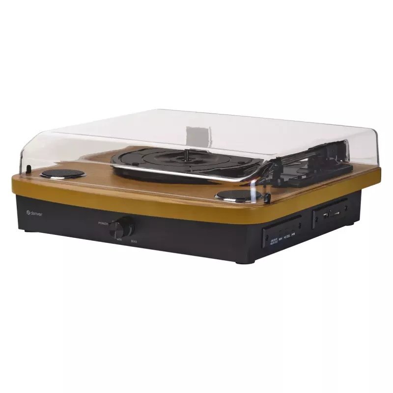 Denver VPL-230LW juodas medinis pusiau automatinis patefonas 2W RMS