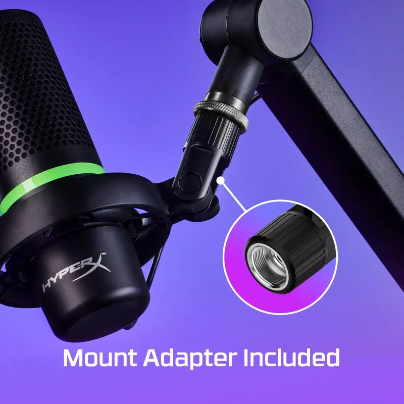 HyperX DuoCast USB mikrofonas (juodas) su RGB apšvietimu
