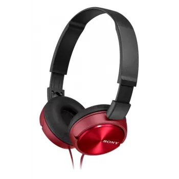 Ausinės Sony MDR-ZX310AP, laidinės, 10–24000 Hz, su mikrofonu, raudonos