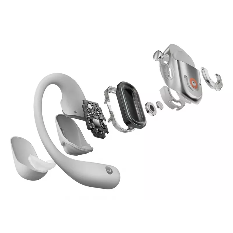 SHOKZ OpenFit 2+ belaidės ausinės, ausų kabliukai, pilka