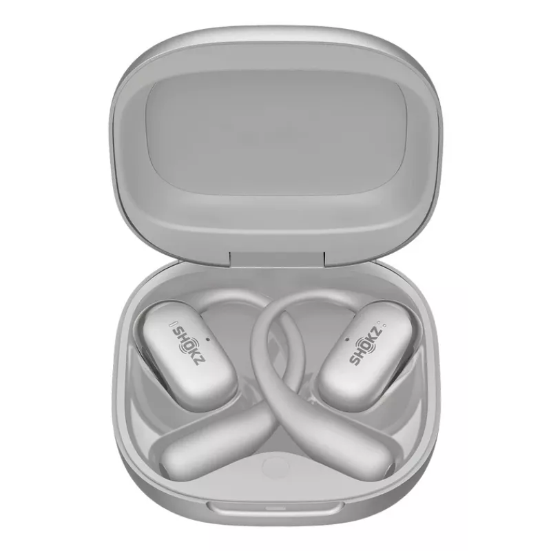 SHOKZ OpenFit 2+ belaidės ausinės, ausų kabliukai, pilka
