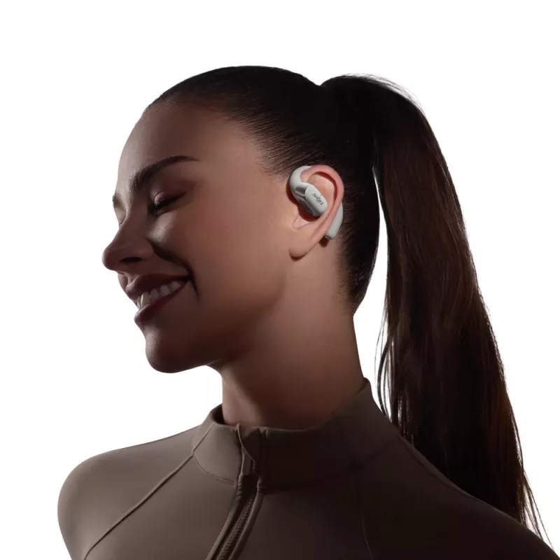 SHOKZ OpenFit 2+ belaidės ausinės, ausų kabliukai, pilka