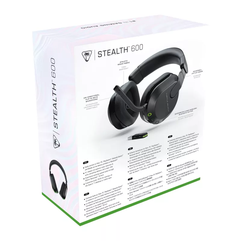 Ausinės žaidimams Turtle Beach Stealth 600 Gen 3, belaidės, Bluetooth, juodos