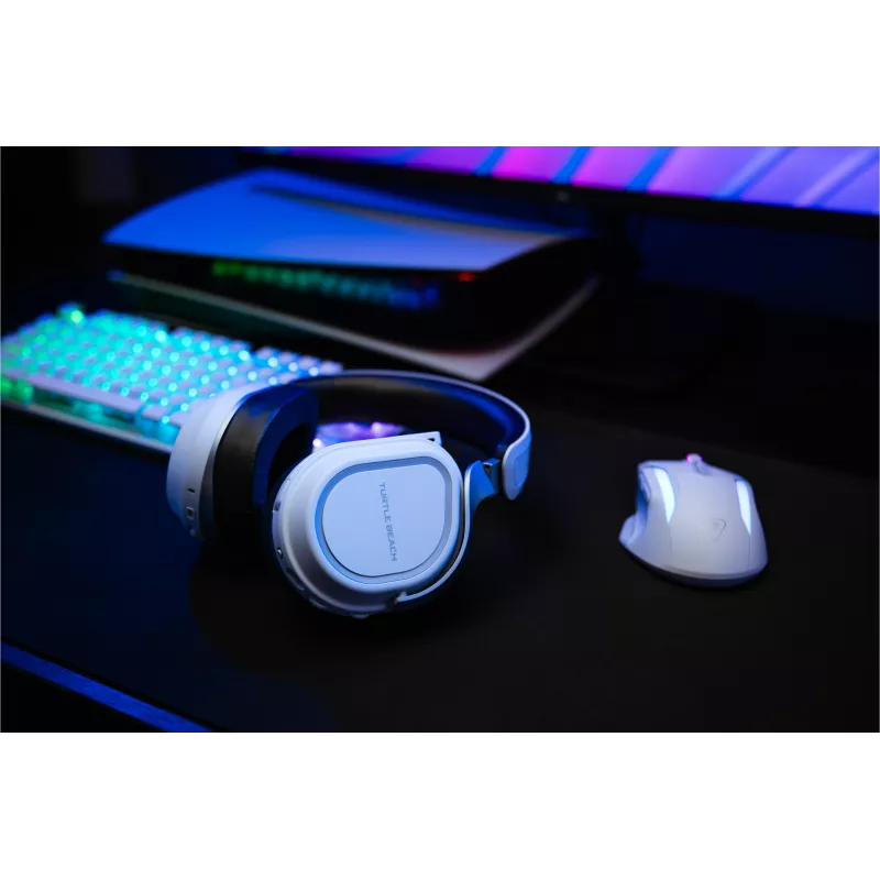 Turtle Beach Stealth 700 White belaidžiai žaidimų ausinės su Bluetooth, 80 val. baterija, 60 mm garsiakalbiais PS5, PS4, PC ir mobiliems įrenginiams