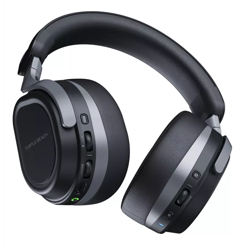 Turtle Beach Stealth 700 Black – belaidės žaidimų ausinės su 80 val. baterija, Bluetooth, dviem siųstuvais ir 60 mm garsiakalbiais, skirtos PC, PS5, PS4 ir mobiliesiems