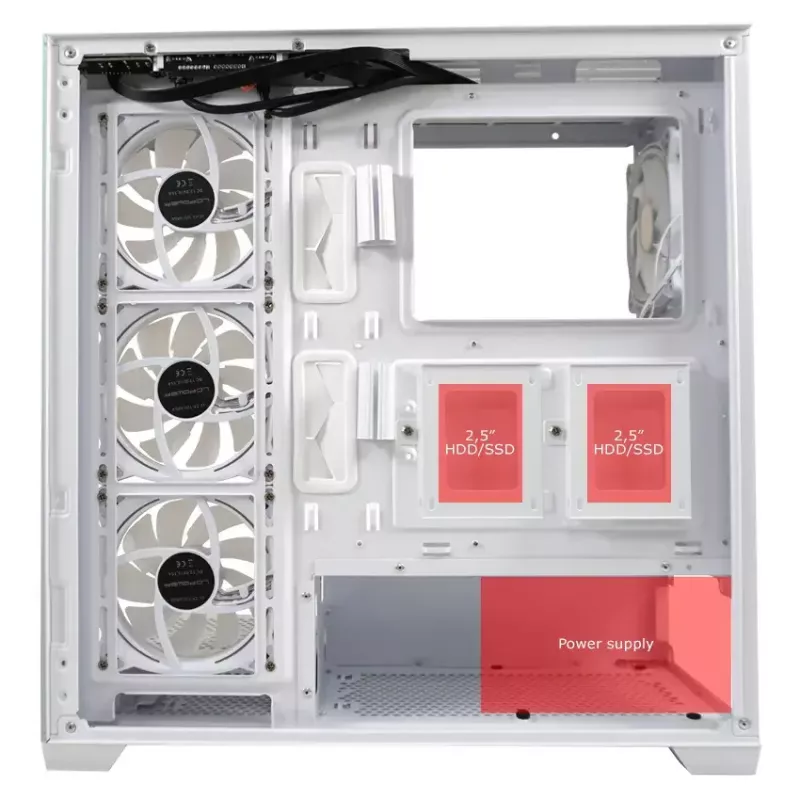 Korpusas LC-Power LC-715W-ON Midi Tower Baltas