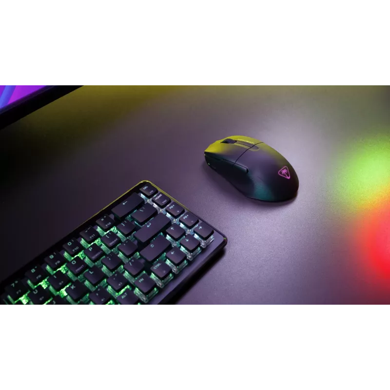 Turtle Beach Pure Air Black - itin lengva belaidė ergonominė žaidimų pelė su RGB apšvietimu, 26K DPI optiniu jutikliu, 125h baterija