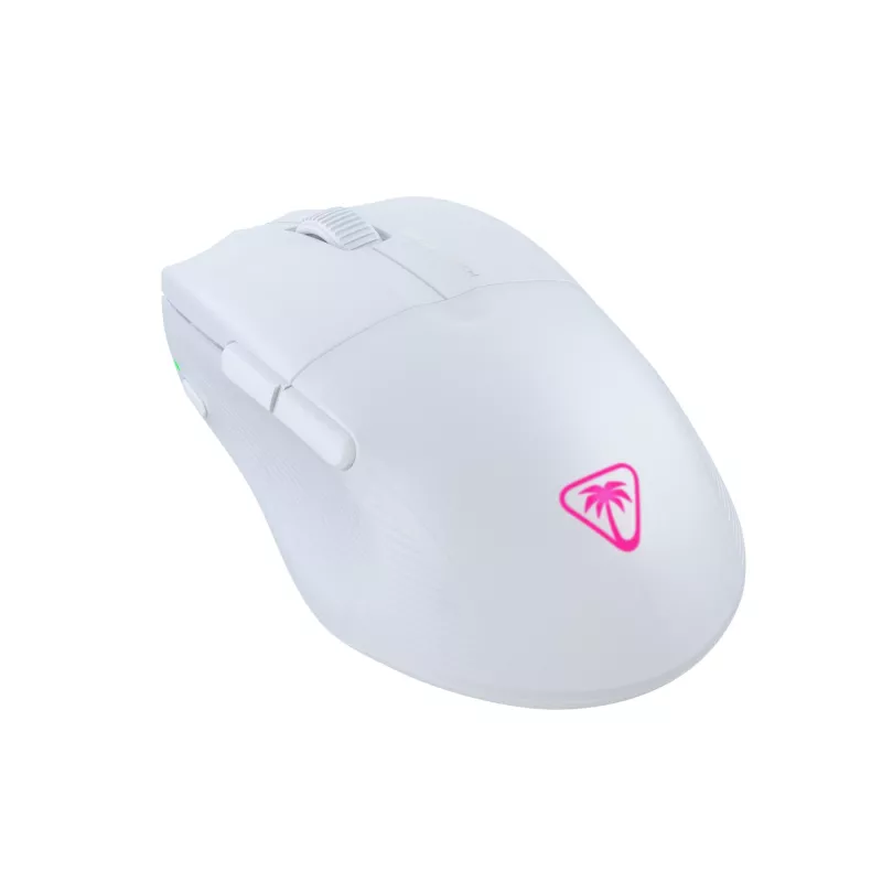 Turtle Beach Pure Air White – itin lengva belaidė ergonominė žaidimų pelė su RGB apšvietimu, 26K DPI optiniu jutikliu, 125 h baterija