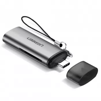 Kortelių skaitytuvas Ugreen 50704 USB 3.2 Gen 1 (3.1 Gen 1) Type-C pilkas