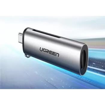 Kortelių skaitytuvas Ugreen 50704 USB 3.2 Gen 1 (3.1 Gen 1) Type-C pilkas