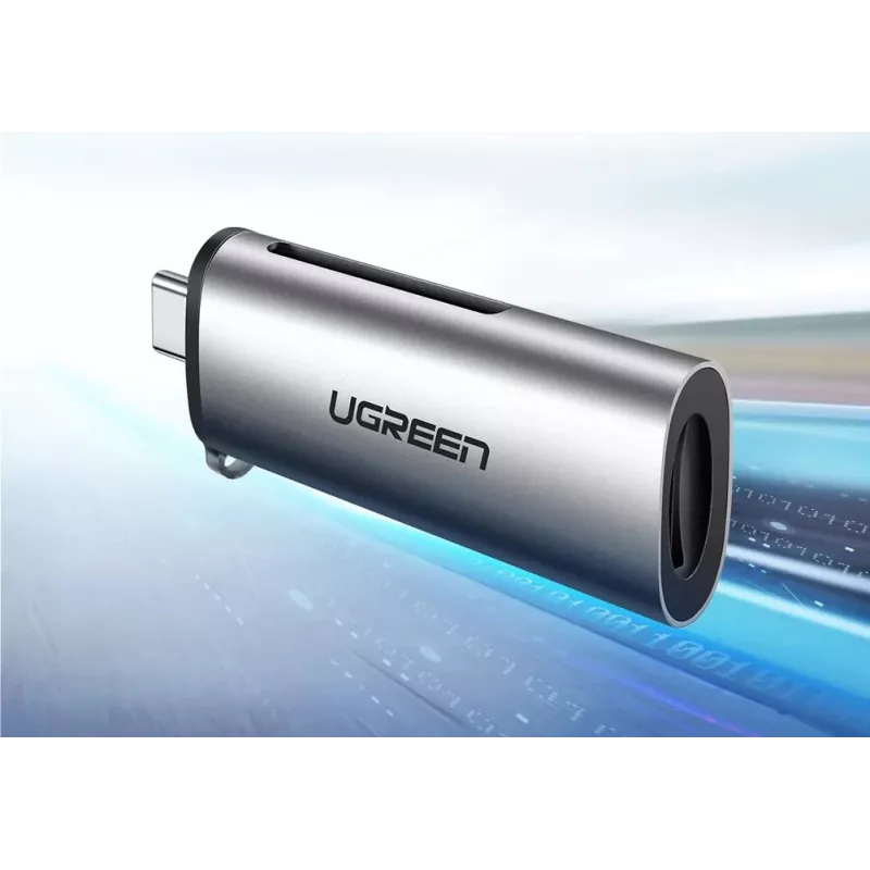 Kortelių skaitytuvas Ugreen 50704 USB 3.2 Gen 1 (3.1 Gen 1) Type-C pilkas