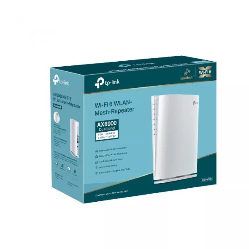 TP-Link AX6000 Mesh Wi-Fi 6 belaidis maršrutizatorius 1000, 2500 Mbit/s baltas