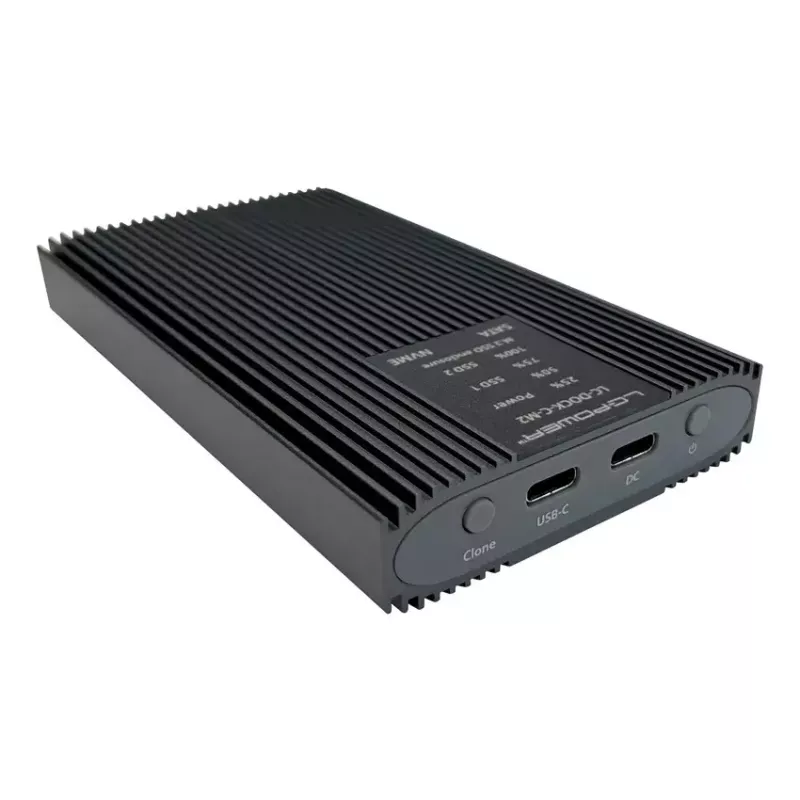 Išorinis SSD korpusas LC-Power LC-DOCK-C-M2 2 M.2 diskams 10 Gbit/s Antracitas