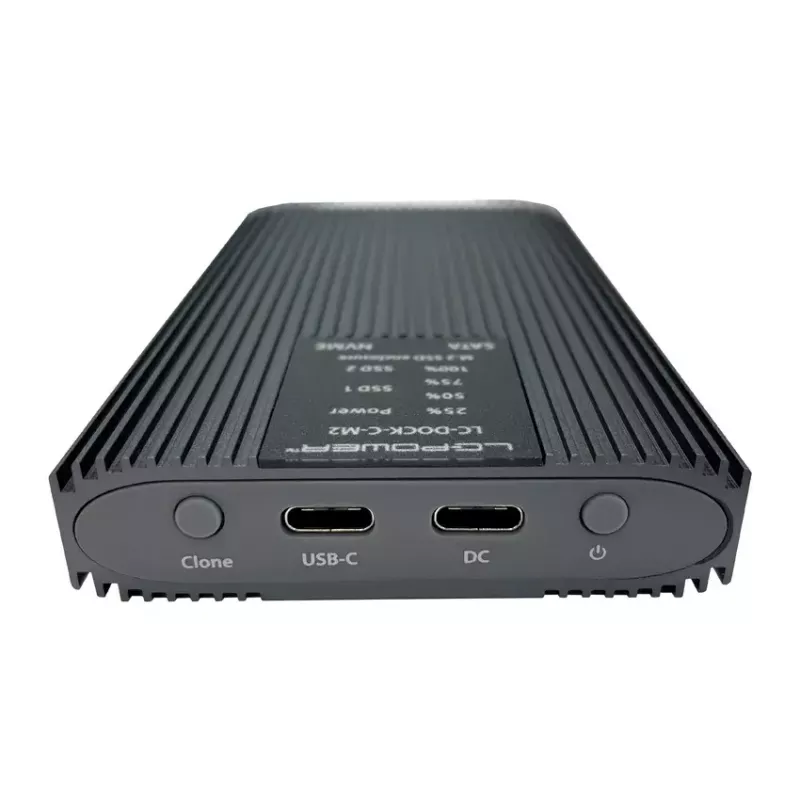 Išorinis SSD korpusas LC-Power LC-DOCK-C-M2 2 M.2 diskams 10 Gbit/s Antracitas