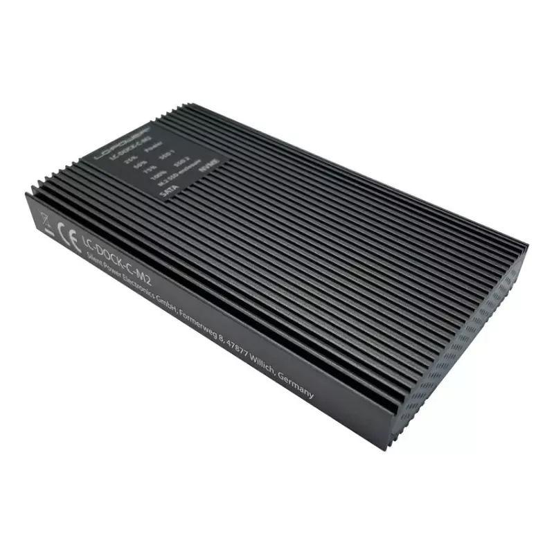 Išorinis SSD korpusas LC-Power LC-DOCK-C-M2 2 M.2 diskams 10 Gbit/s Antracitas