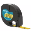 DYMO LetraTag plastikinės etiketės | 12 mm x 4 m ritinys | juodas spausdinimas ant geltonos | lipnios etiketės LetraTag žymekliams