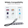 UGREEN 70336 (CM219) USB-C į 4x USB 3.0 skirstytuvas, 5 Gbps, OTG, USB-C maitinimo jungtis, 15 cm laidas, pilkas