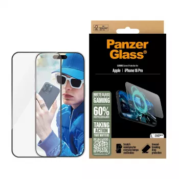 Apsauginis stiklas žaidimams PanzerGlass iPhone '24 6,3 colio Pro Ultra-Wide Fit