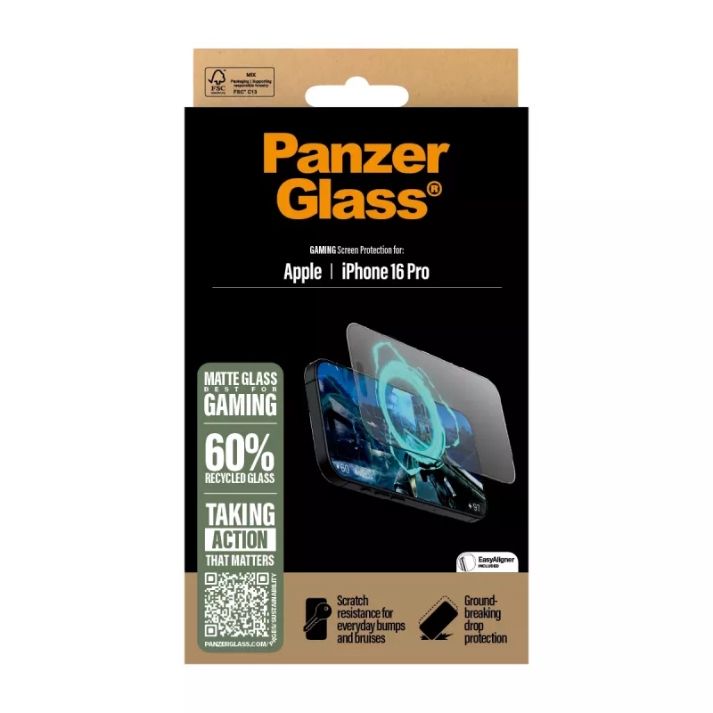 Apsauginis stiklas žaidimams PanzerGlass iPhone '24 6,3 colio Pro Ultra-Wide Fit