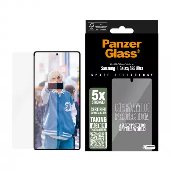 PanzerGlass ® Keraminis ekrano apsauginis stiklas Samsung Galaxy S25 Ultra | Ultra-Wide Fit su EasyAligner