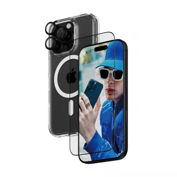 3 viename apsaugos rinkinys PanzerGlass iPhone '24 6.3 colio Pro