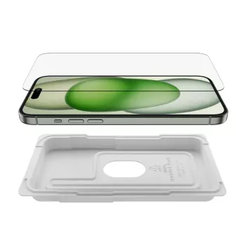 Apsauginis stiklas Belkin ScreenForce iPhone 15 Plus, atsparus smūgiams ir įbrėžimams, grūdintas stiklas