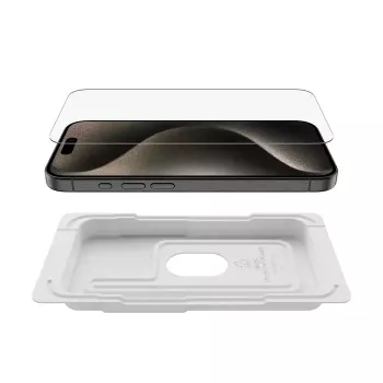 Belkin ScreenForce apsauginis stiklas iPhone 15 Pro, atsparus smūgiams ir įbrėžimams