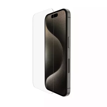 Belkin ScreenForce apsauginis stiklas iPhone 15 Pro, atsparus smūgiams ir įbrėžimams
