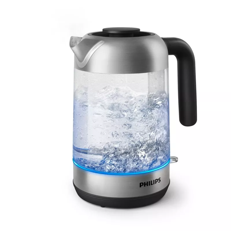 Philips 5000 Series HD9339/80 stiklinis virdulys, 1,7 l, 2200 W, stiklas, nerūdijantis plienas, vandens lygio indikatorius, belaidis