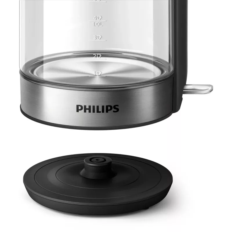 Philips 5000 Series HD9339/80 stiklinis virdulys, 1,7 l, 2200 W, stiklas, nerūdijantis plienas, vandens lygio indikatorius, belaidis