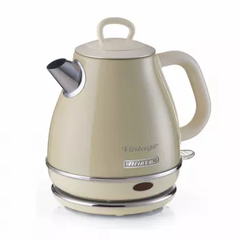 Ariete 2868 Vintage 1 L elektrinis virdulys iš nerūdijančio plieno arbatžolėms, arbatai ir vaistažolių gėrimams, automatinis išsijungimas, ergonomiška rankena, 1 l, 1600 W, šviesiai smėlinė