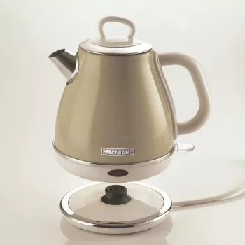 Ariete 2868 Vintage 1 L elektrinis virdulys iš nerūdijančio plieno arbatžolėms, arbatai ir vaistažolių gėrimams, automatinis išsijungimas, ergonomiška rankena, 1 l, 1600 W, šviesiai smėlinė