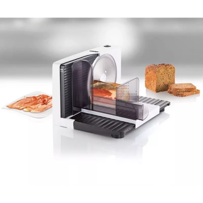 Unold 78860 elektrinė pjaustyklė 100 W, balta, juoda, plastikas, nerūdijantis plienas