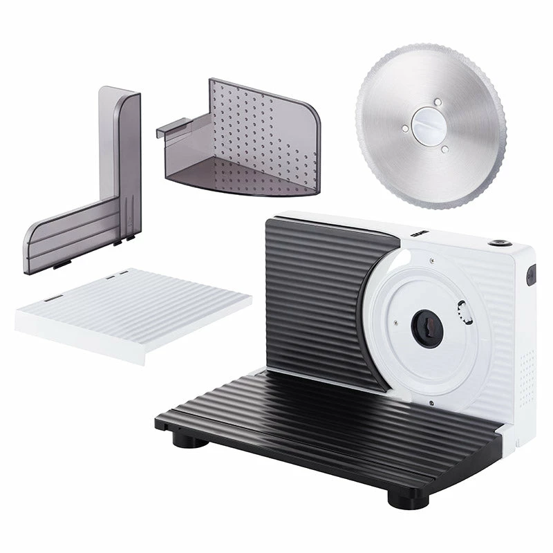 Unold Curve Silver elektrinė pjaustyklė, 100 W, 17 cm nerūdijančio plieno pjūklinis peilis, reguliuojamas pjovimo storis 0–15 mm, sulankstoma, BPA-free