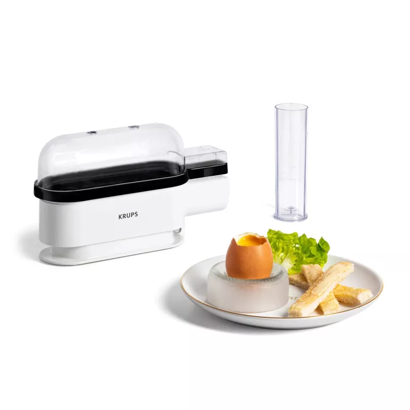 Krups EG2341 kiaušinių virimo aparatas, talpa 3 kiaušiniai, 300 W, juoda/balta