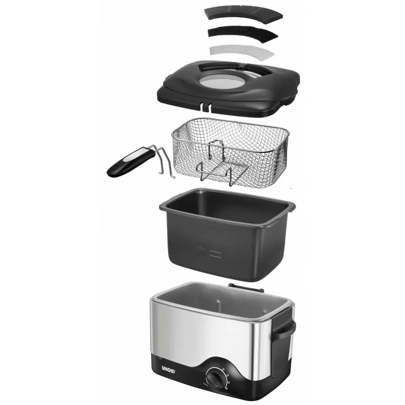 Unold 58615 gruzdintuvė, 1200 W, 1,5 l, juoda/nerūdijantis plienas