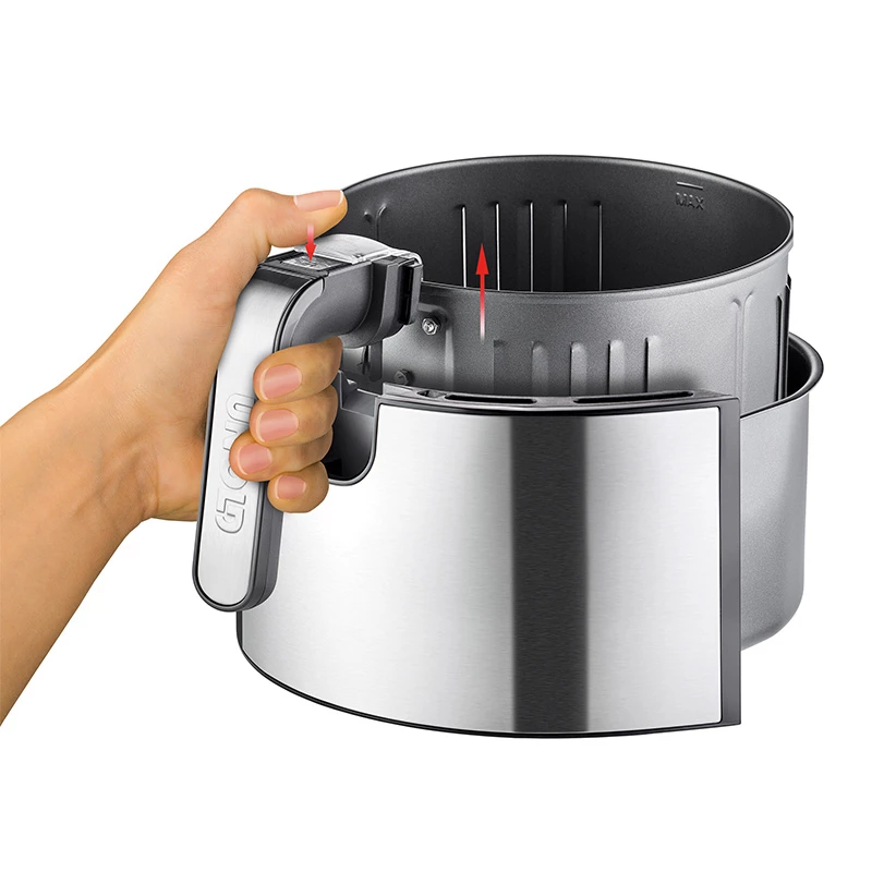 Unold 58655 Double karšto oro gruzdintuvė 5 L 1400 W juoda, nerūdijantis plienas